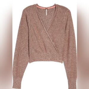 Free People Going For Gold Wrap Sweater